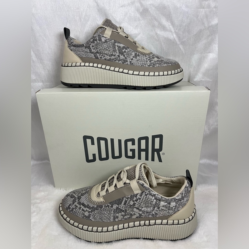 Cougar Women’s Sayah Taupe Snake Cushion Sneakers Size 7